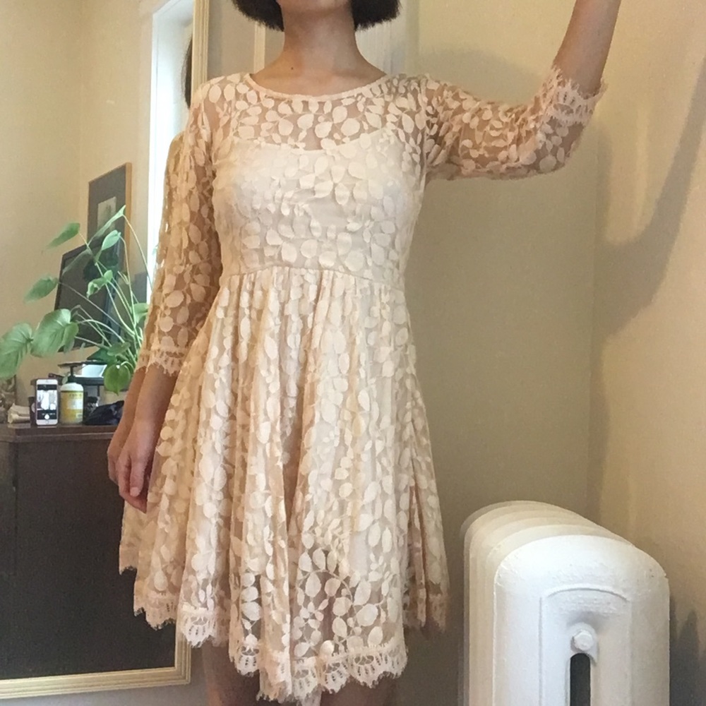 Cream colored lace dress